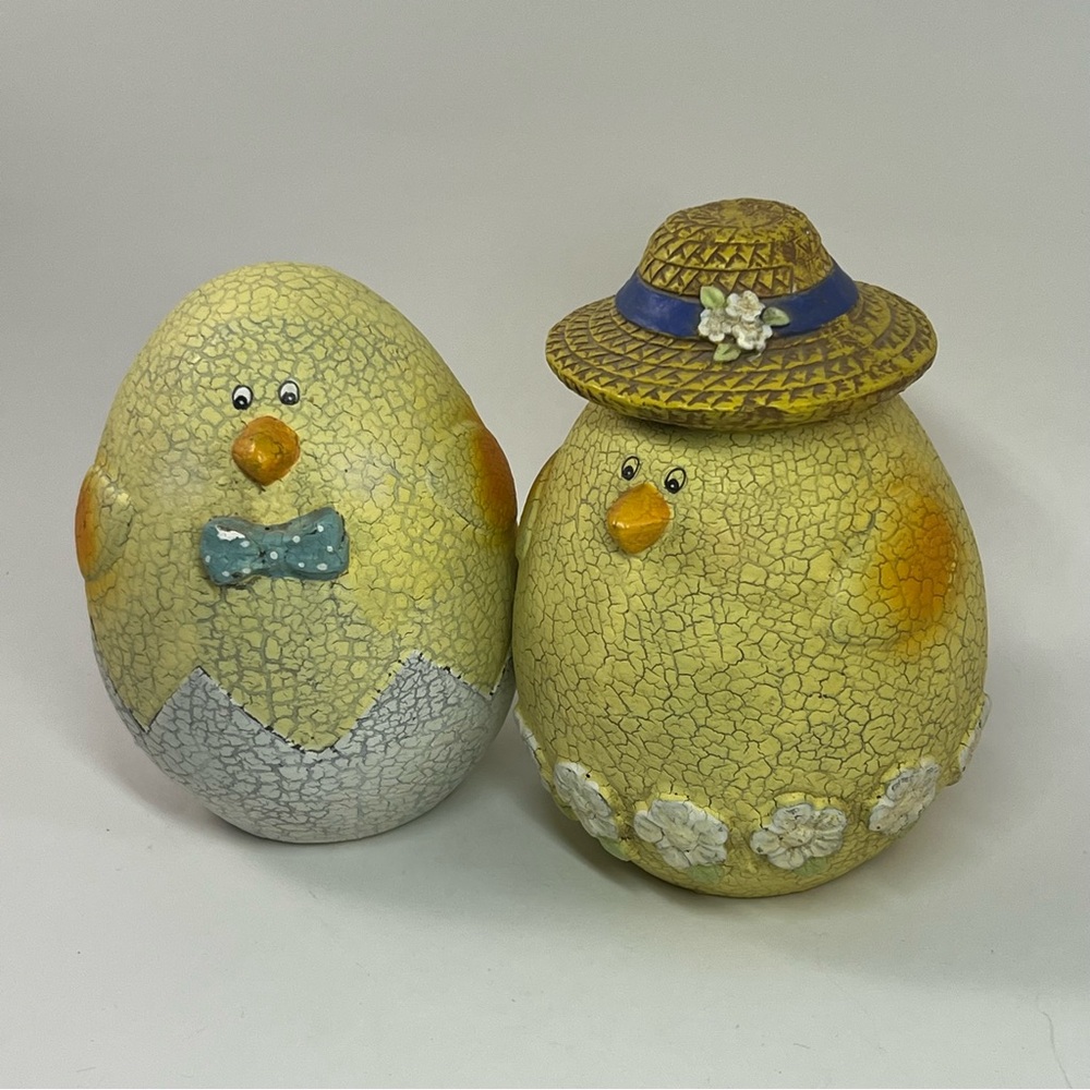 Egg Shaped Bird Easter Ceramic Decor